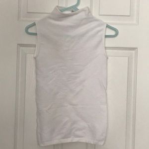 Babaton sleeveless white turtle neck shirt